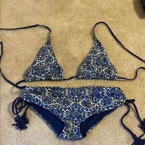 Tory Burch Blue and White Bikini
